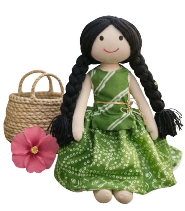 Doll in green dress